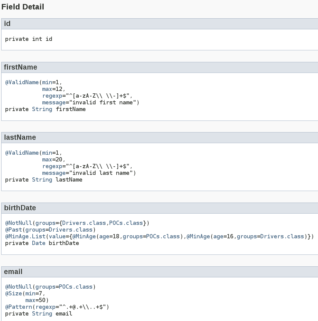 Example Javadoc Output