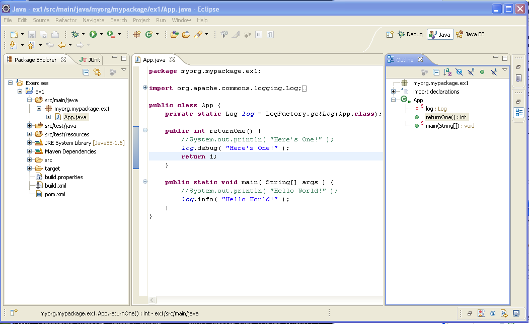 First Project Imported Into Eclipse