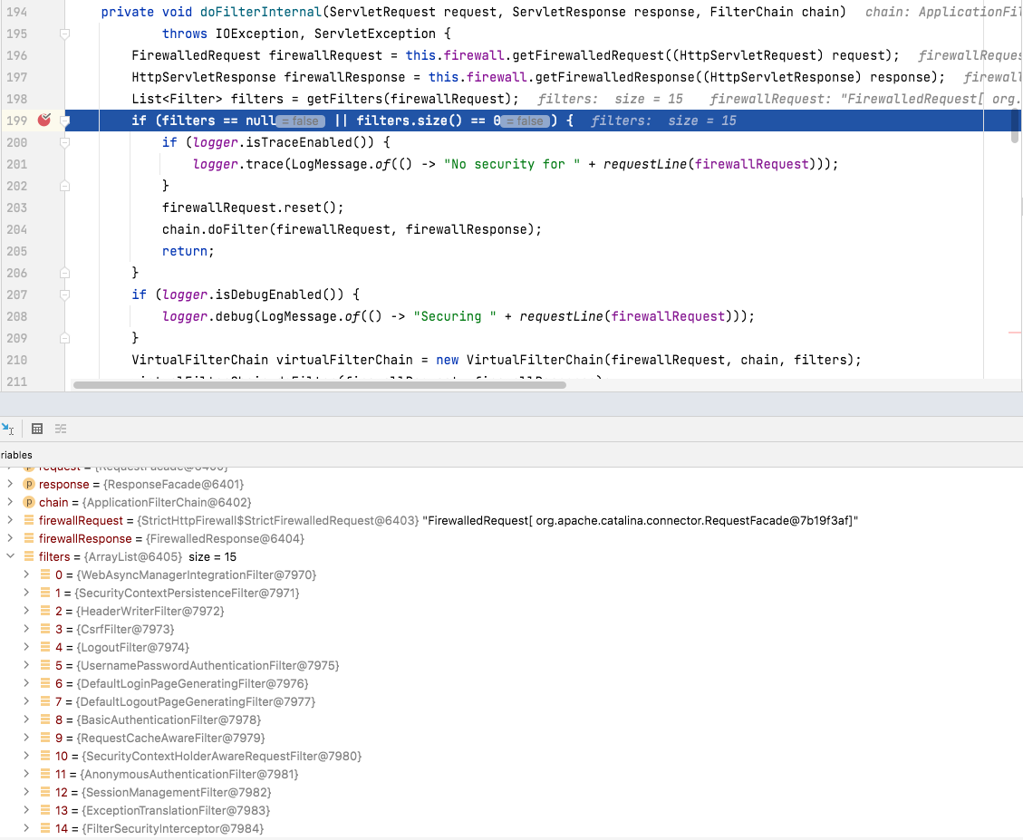 security filter list