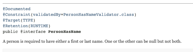 validation pname javadoc